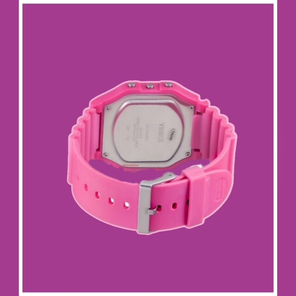 Timex Unisex Jumbo Pink Resin Quartz Watch with Grey Dial T2N246 - Picture 5 of 7